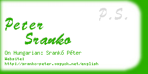 peter sranko business card
